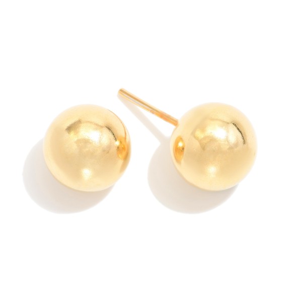 Wholesale metal Ball Stud Earrings L k Gold Hypoallergenic Made Brazil