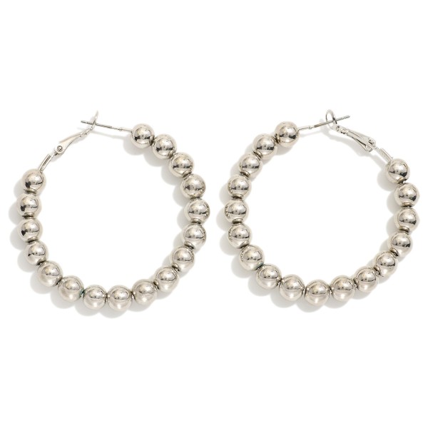 Wholesale metal Beaded Hoop Earrings D