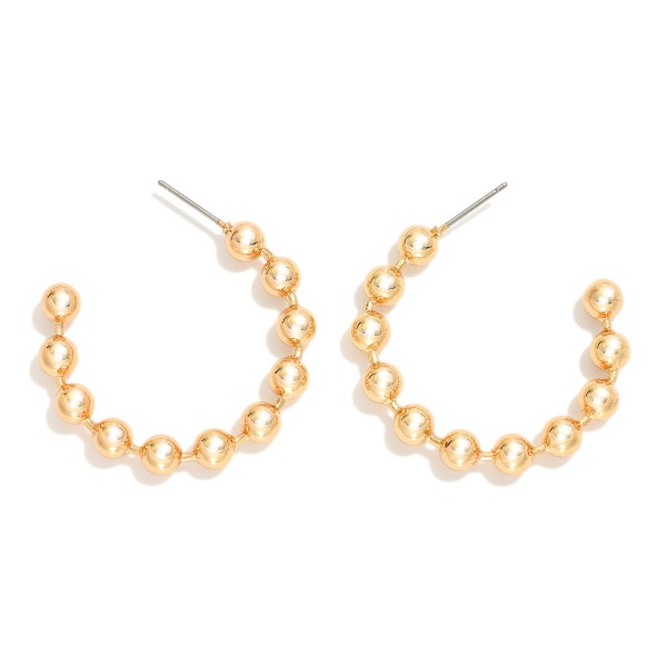 Wholesale metal Bead Hoop Earrings D