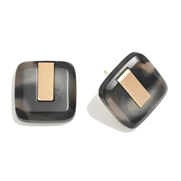 Wholesale short Marbled Acetate Square Earrings Textured Square Diameter