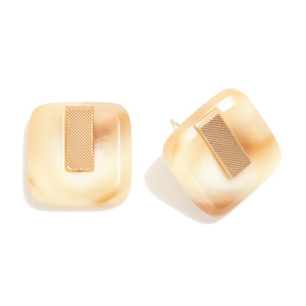 Wholesale short Marbled Acetate Square Earrings Textured Square Diameter