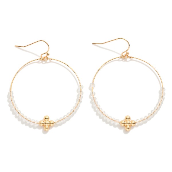 Wholesale metal Wire Hoop Drop Earrings Bubble Criss Cross Faceted Bead Details