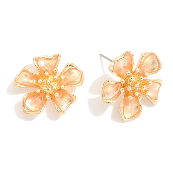 Wholesale enamel Flower Large Stud Earrings L