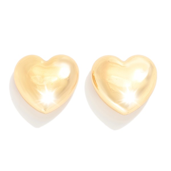 Wholesale puffy Heart Stud Earrings L