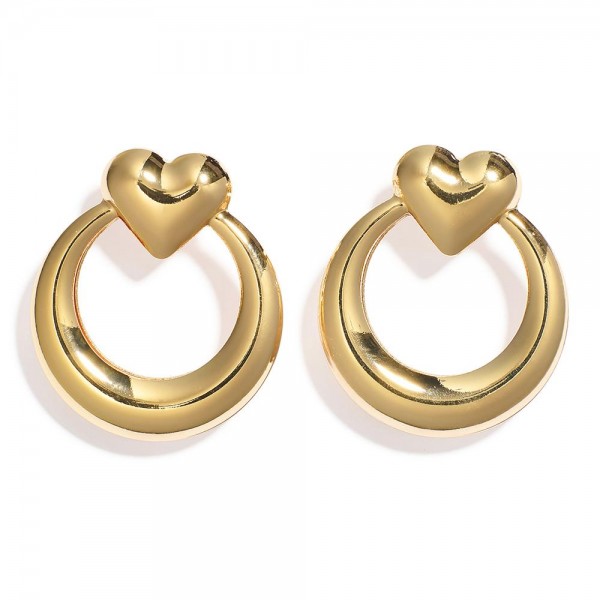 Wholesale metal Heart Hoop Door Knocker Post Drop Earrings L