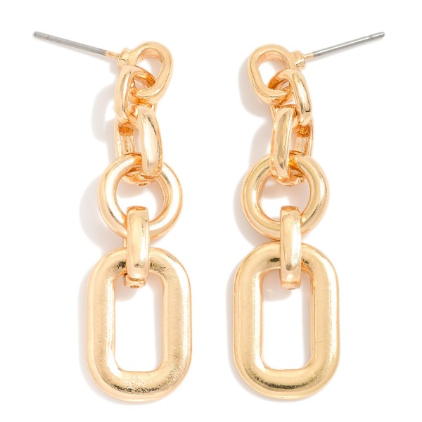 Wholesale linked Metal Geometric Drop Earrings L