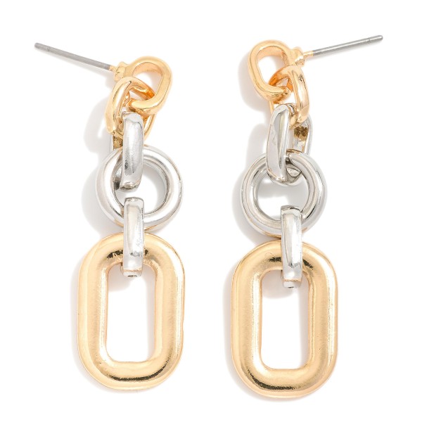 Wholesale linked Metal Geometric Drop Earrings L