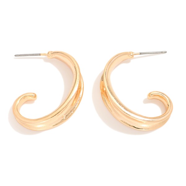 Wholesale curled Metal Hoop Drop Earrings L