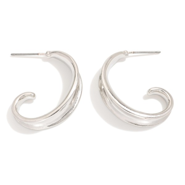 Wholesale curled Metal Hoop Drop Earrings L