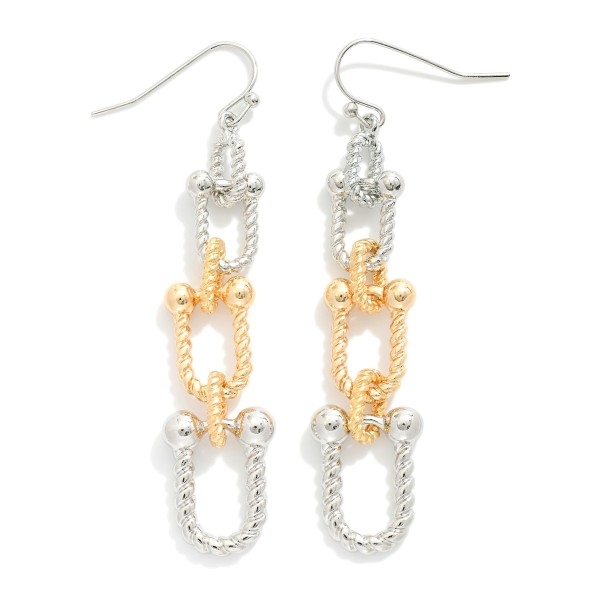 Wholesale small Textured U Chain Link Drop Earring D