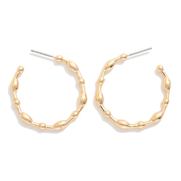 Metal Tone Bubble Hoop Drop Earrings 

- Approximately 1" D 