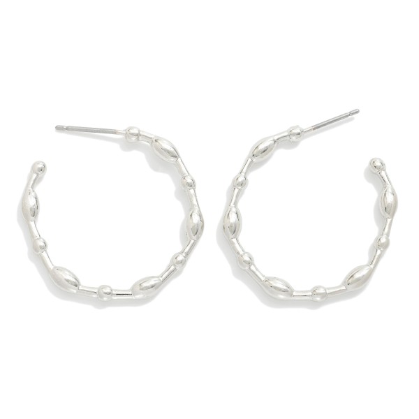 Metal Tone Bubble Hoop Drop Earrings 

- Approximately 1" D 