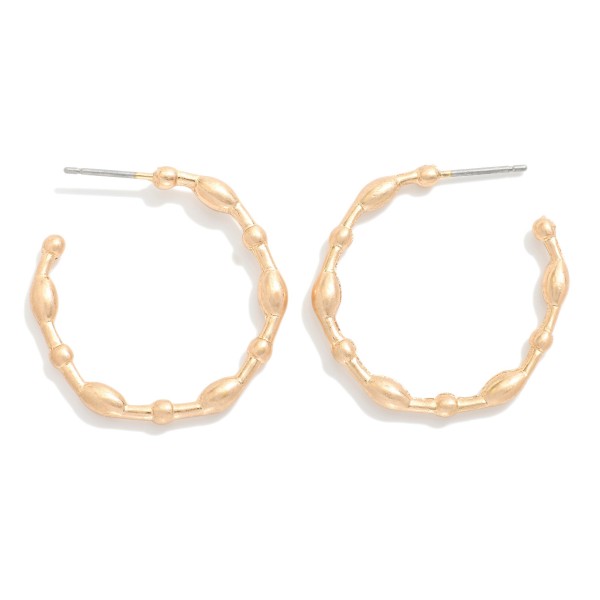 Metal Tone Bubble Hoop Drop Earrings 

- Approximately 1" D 