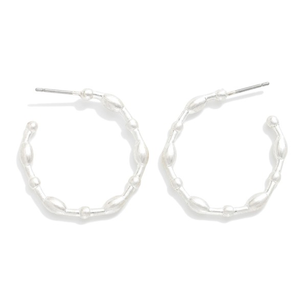 Metal Tone Bubble Hoop Drop Earrings 

- Approximately 1" D 
