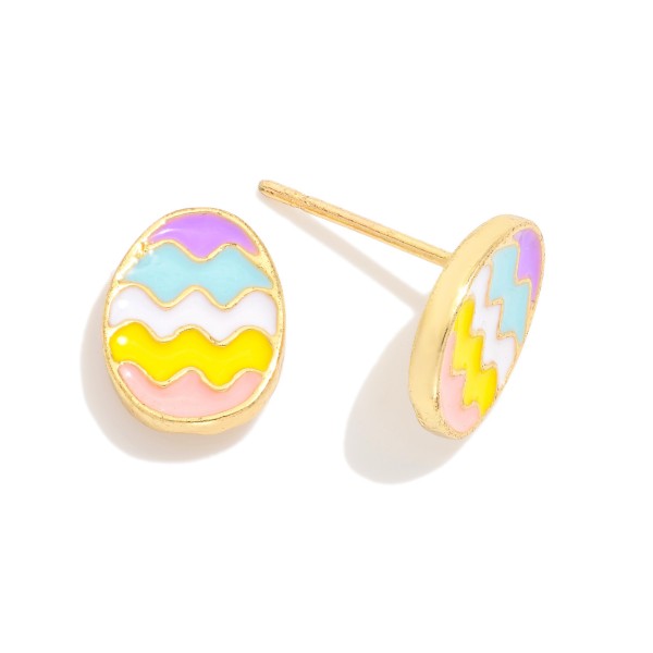 Wholesale enamel Easter Egg Stud Earrings L