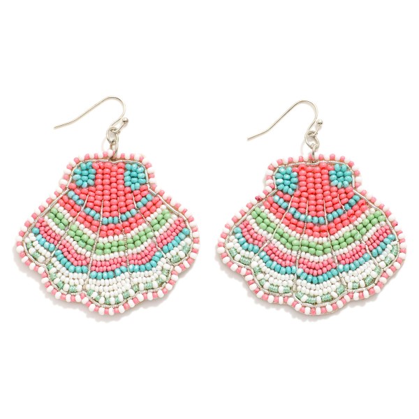 Wholesale seed Beaded Shell Drop Earrings L