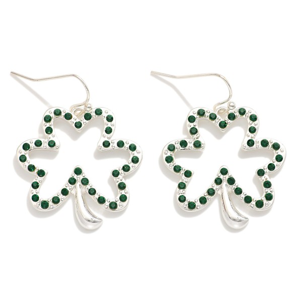 Wholesale rhinestone Studded Shamrock Drop Earrings L