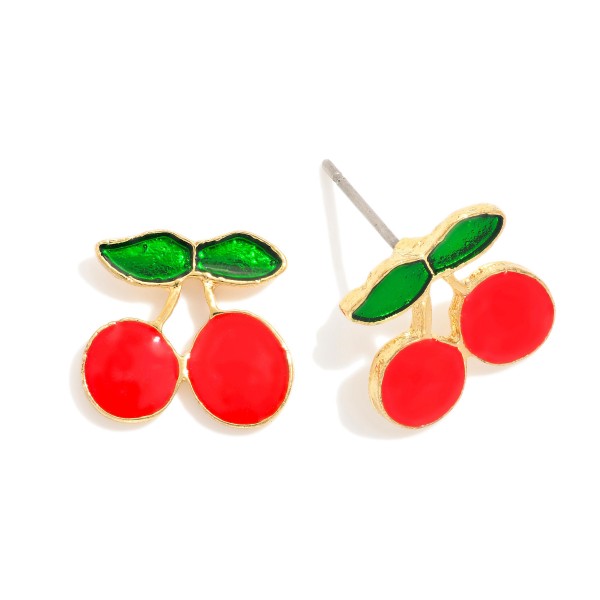 Wholesale enamel Cherry Stud Earrings L