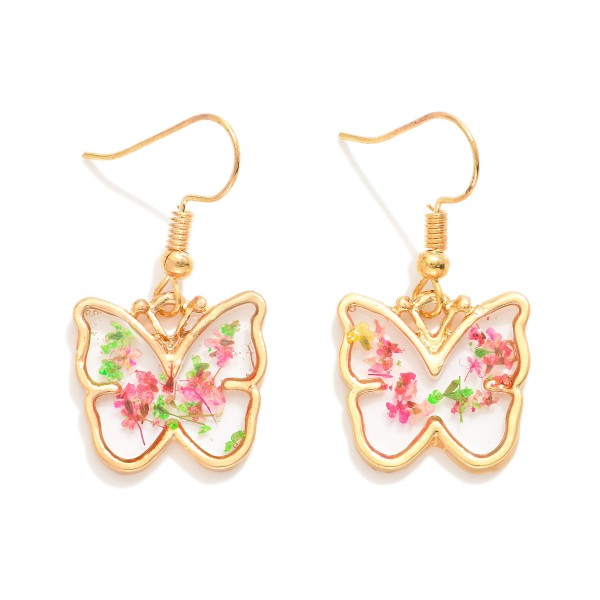 Wholesale butterfly Resin Drop Earrings Flower Details L