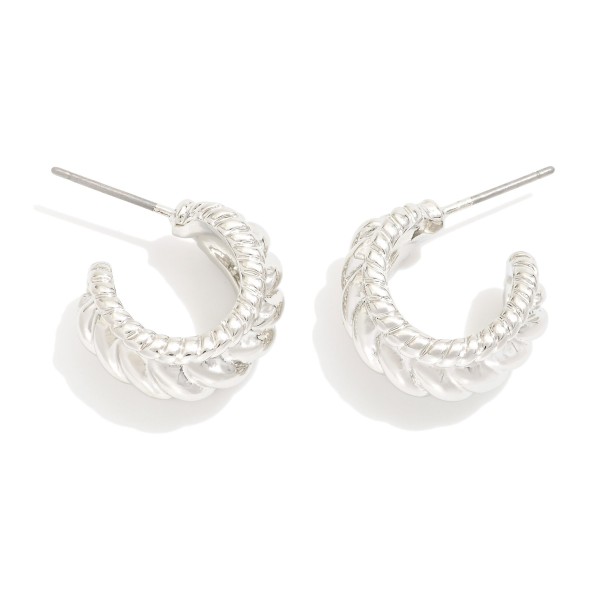 Wholesale chunky Twisted Metal Hoop Earrings D