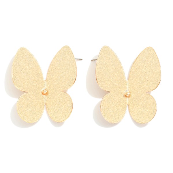 Textured Metal Tone Butterfly Post Drop Earrings

- Approximately 1.25" L

