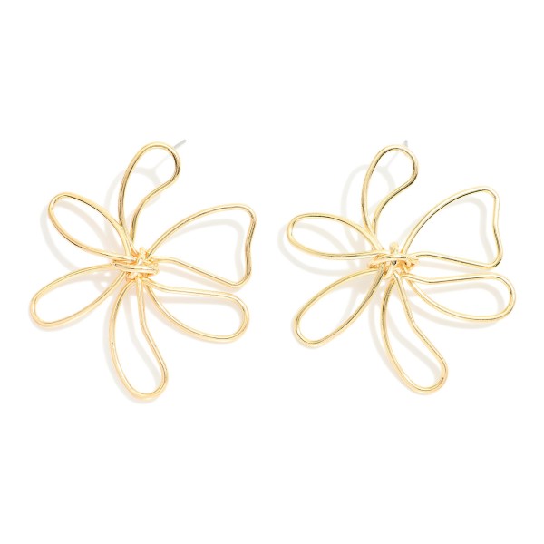 Wholesale twisted Metal Flower Earrings L