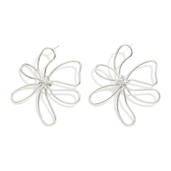 Wholesale twisted Metal Flower Earrings L