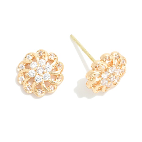 Wholesale rhinestone Flower Stud Earrings L