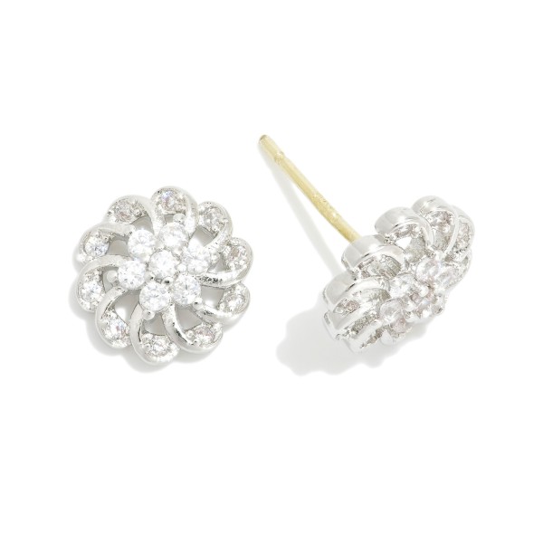 Wholesale rhinestone Flower Stud Earrings L