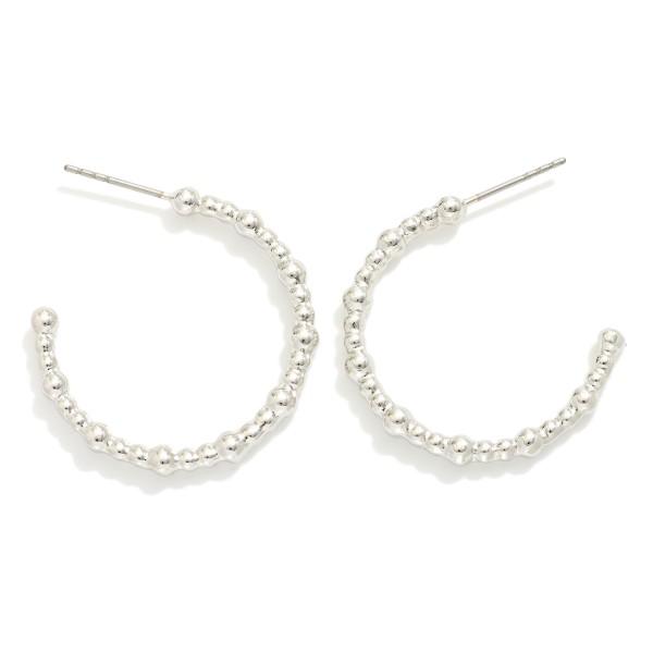 Wholesale metal Beaded Hoop Earrings D