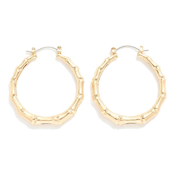 Wholesale metal Bamboo Hoop Drop Earrings L