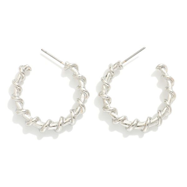 Wholesale twisted Metal Hoop Earring L