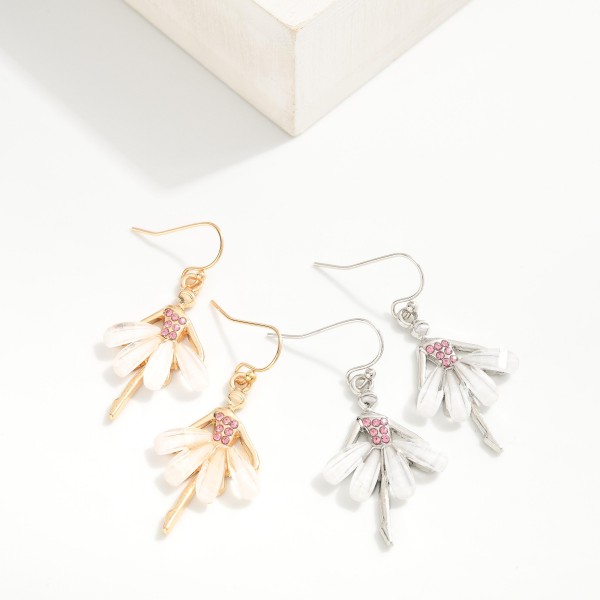 Ballerina Drop Earrings Featuring Acetate & Rhinestone Details
- Approximately 1.5" L
