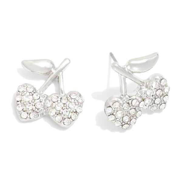 Wholesale pave Rhinestone Cherries Post Drop Earrings L