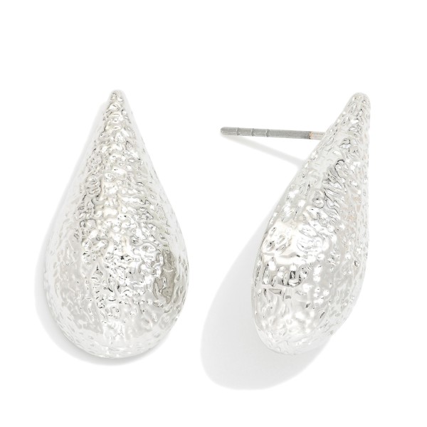 Wholesale textured Meal Teardrop Post Drop Earrings L