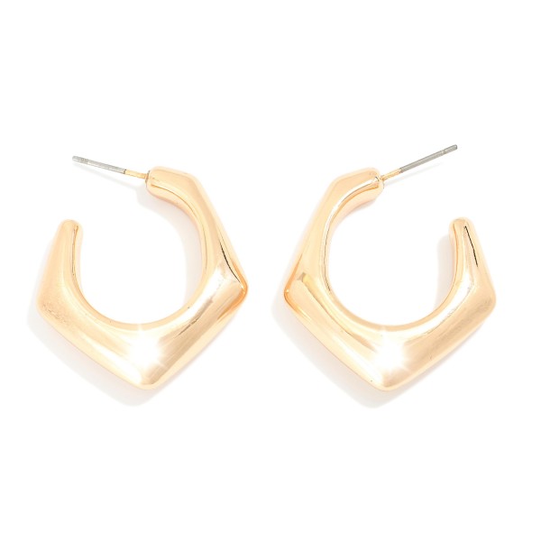 Wholesale metal Hexagon Hoop Earrings D