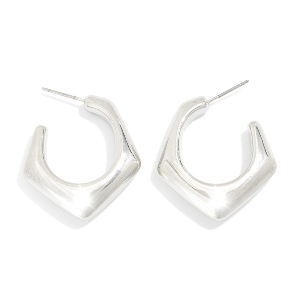 Wholesale metal Hexagon Hoop Earrings D