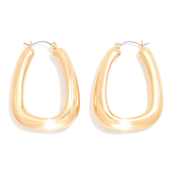 Wholesale chunky Metal Rectangle Hoop Earrings D