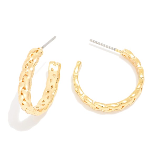 Wholesale braided Metal Hoop Earrings Brass Base D