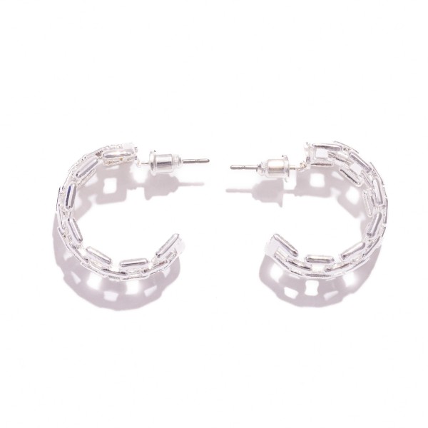 Wholesale metal Chain Link Hoop Earrings Brass Base D
