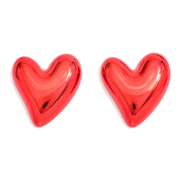 Wholesale large Metallic Heart Stud Earrings L