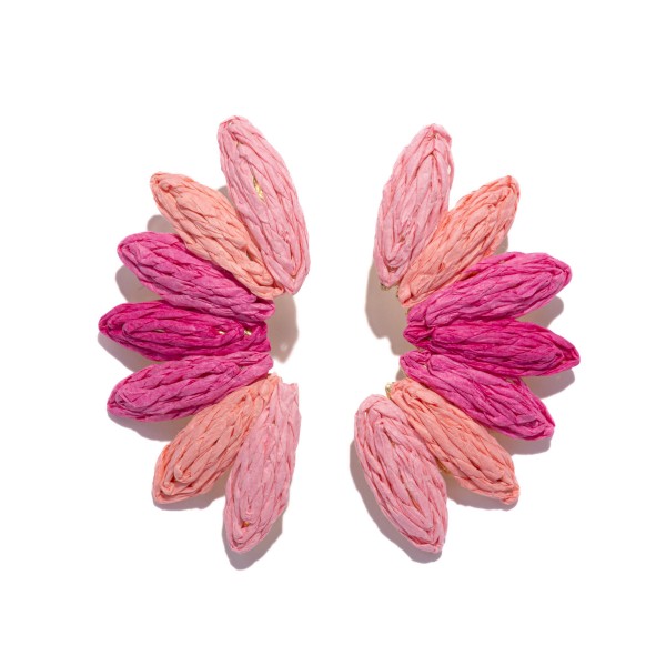 Wholesale raffia Fan Drop Earrings L