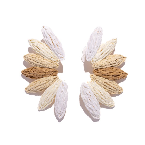 Raffia Fan Drop Earrings 

- Approximately 2.5" L