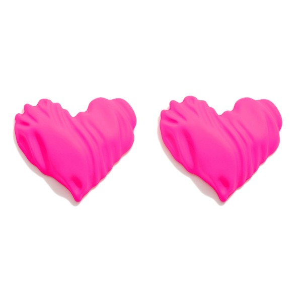 Wholesale large Matte Heart Stud Earrings L