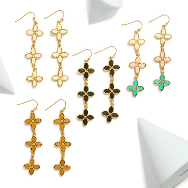 Linked Wooden Clovers Drop Earrings
- Approximately 2.25" L