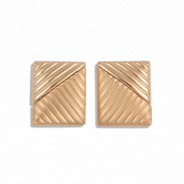 Wholesale chunky Textured Rectangular Drop Earrings L