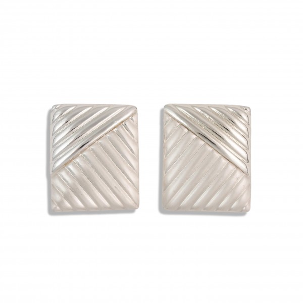 Wholesale chunky Textured Rectangular Drop Earrings L