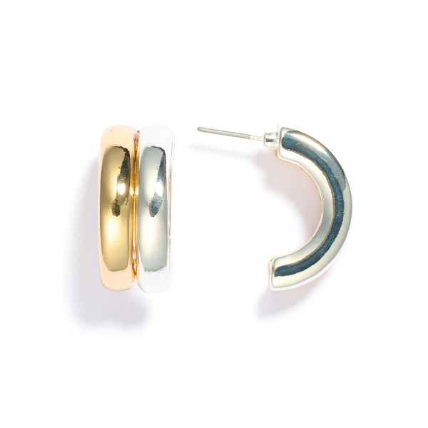 Wholesale triple Strand Metal Drop Hoop Earring L