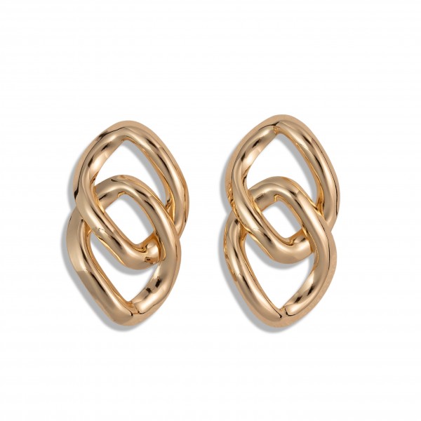 Wholesale linked Metal Geometric Drop Earrings L
