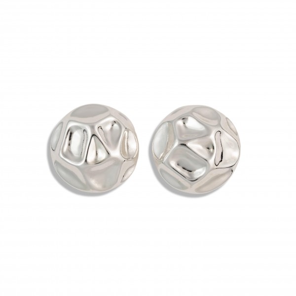 Wholesale hammered Circle Stud Drop Earring L